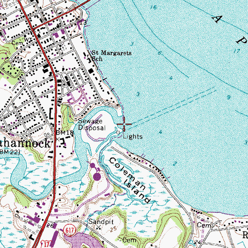 Topographic Map of Hoskins Creek, VA