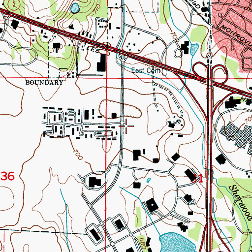 Topographic Map of Cummings Research Park West, AL