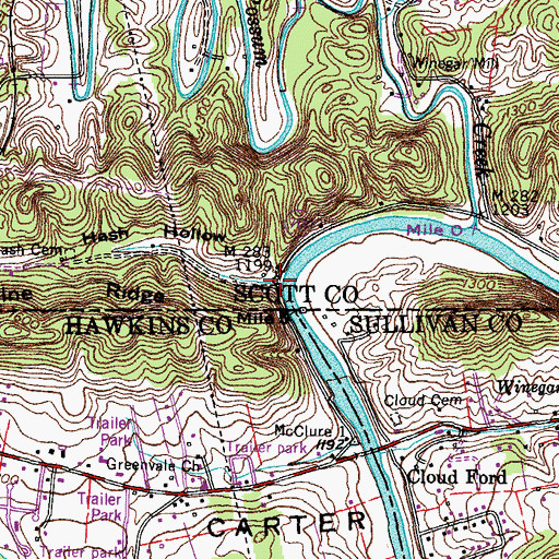 Topographic Map of Hash Hollow, VA
