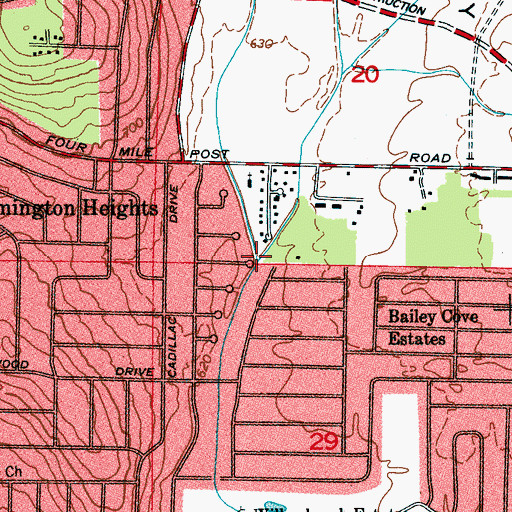 Topographic Map of Drake Cove Branch, AL