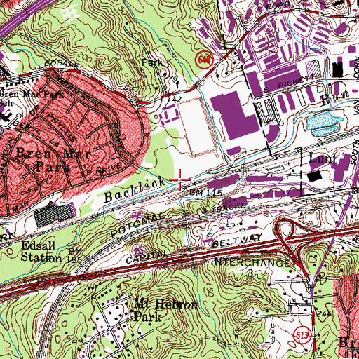 Topographic Map of Indian Run, VA