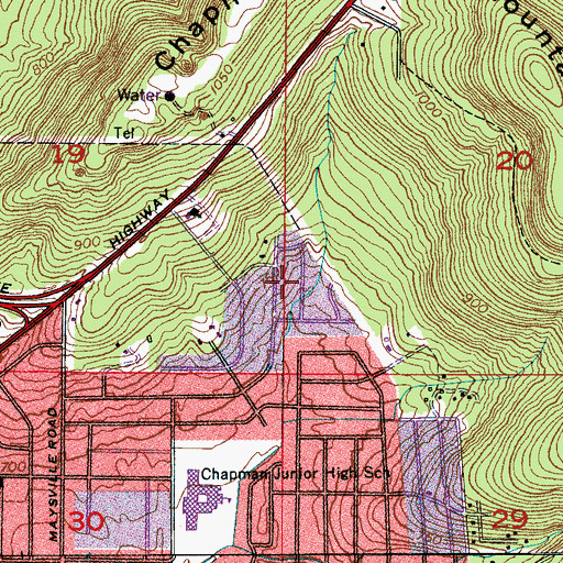 Topographic Map of Eastridge, AL