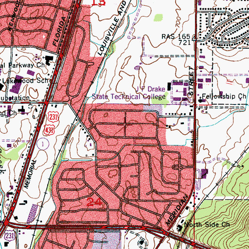 Topographic Map of Edgemont, AL