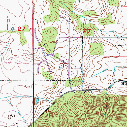 Topographic Map of Eldridge Cemetery, AL