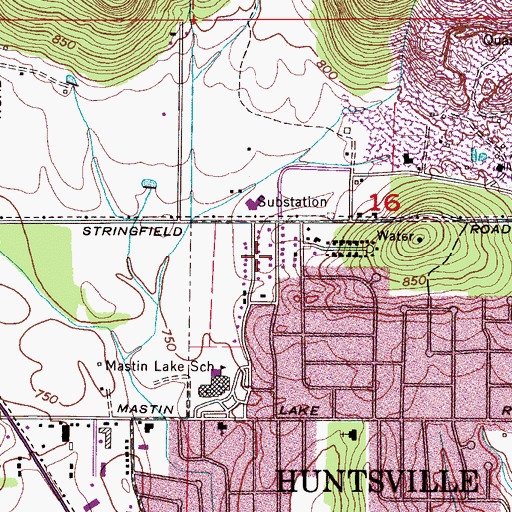 Topographic Map of Endsley Acres, AL