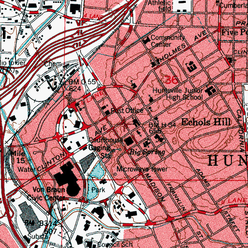 Topographic Map of Enon Baptist Church (historical), AL
