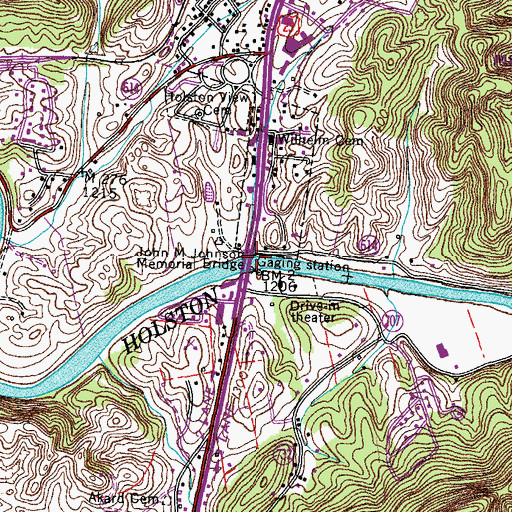Topographic Map of John M Johnson Memorial Bridge, VA