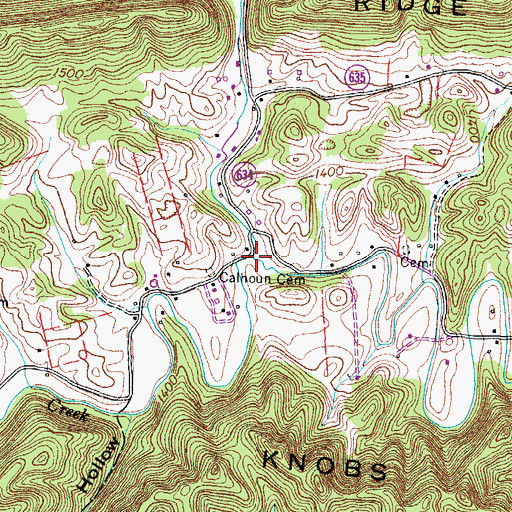Topographic Map of Jones Branch, VA