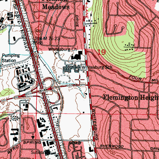 Topographic Map of Fernbell Park, AL