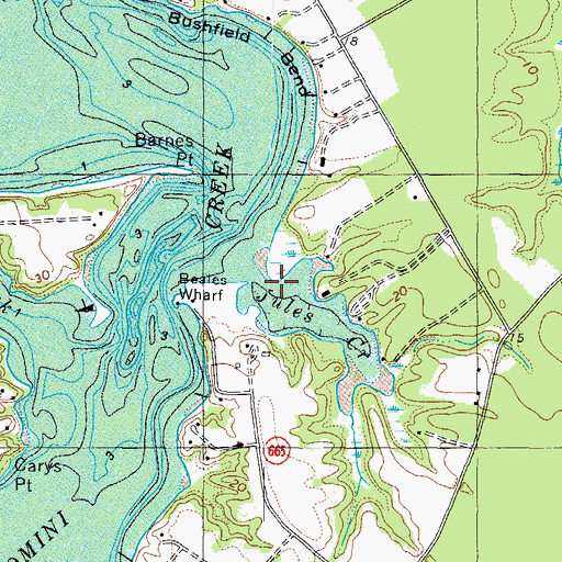 Topographic Map of Jules Creek, VA