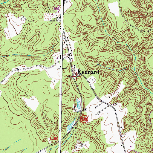 Topographic Map of Kennard, VA