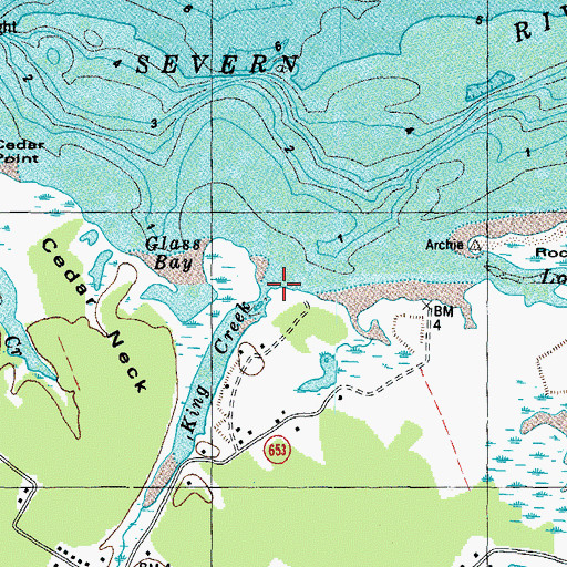 Topographic Map of King Creek, VA