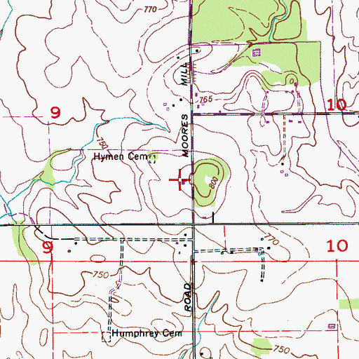Topographic Map of Flint River Cemetery, AL