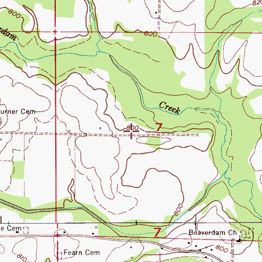 Topographic Map of Forcet Chapel (historical), AL