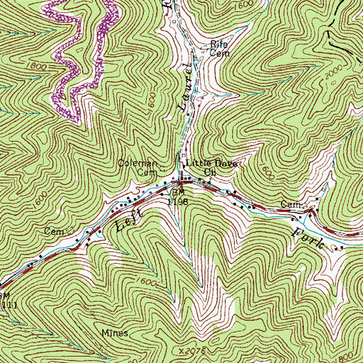 Topographic Map of Laurel Fork, VA