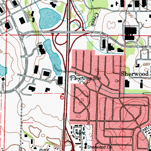 Topographic Map of Forrest Park, AL