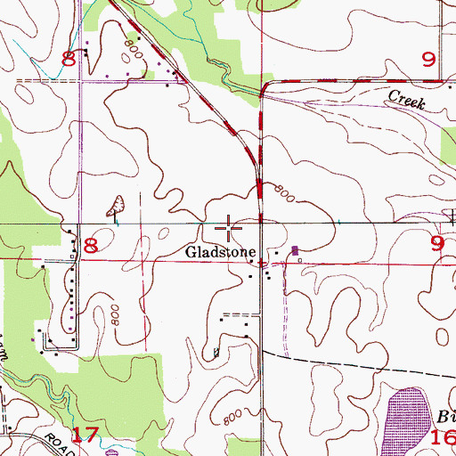 Topographic Map of Gladstone Cemetery, AL