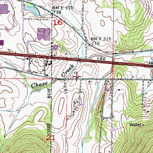 Topographic Map of Gurley Road Baptist Church, AL