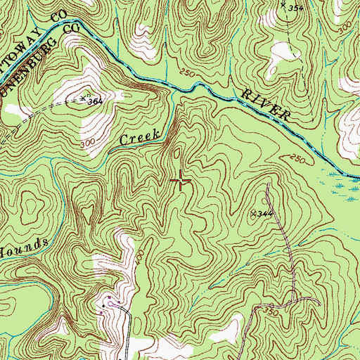 Topographic Map of Little Hounds Creek, VA