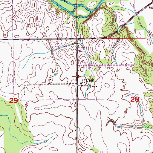 Topographic Map of Hayes Chapel Church, AL