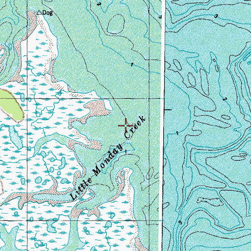 Topographic Map of Little Monday Creek, VA