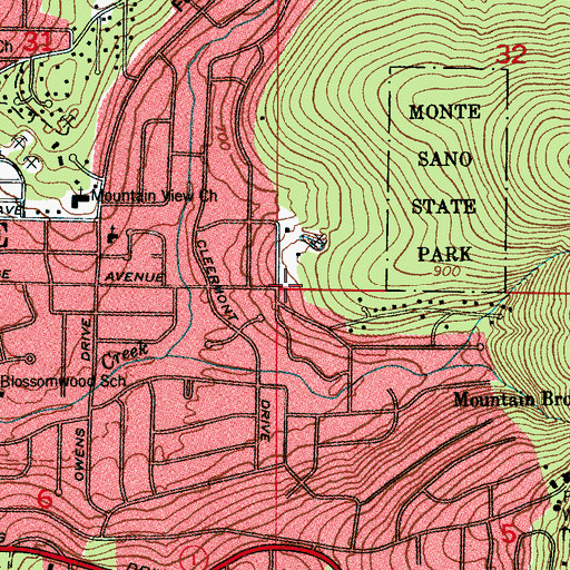 Topographic Map of Hermitage Park, AL