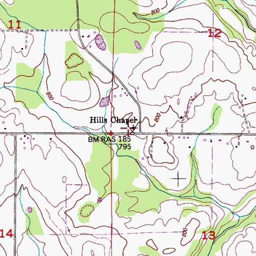 Topographic Map of Hill School (historical), AL