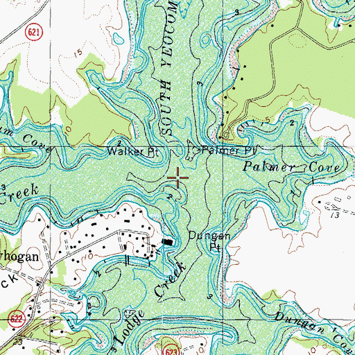 Topographic Map of Lodge Creek, VA