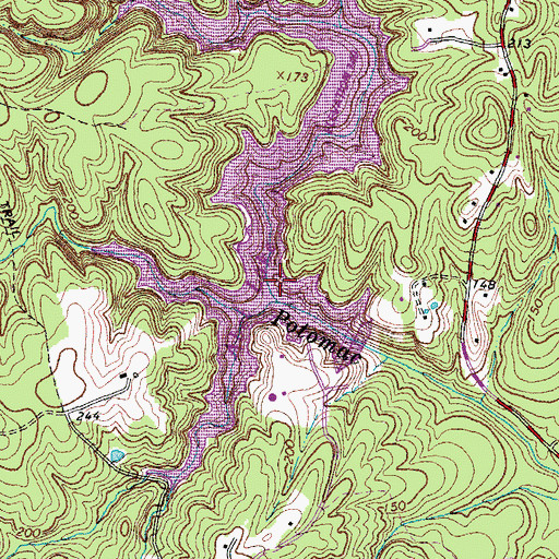 Topographic Map of Long Branch, VA