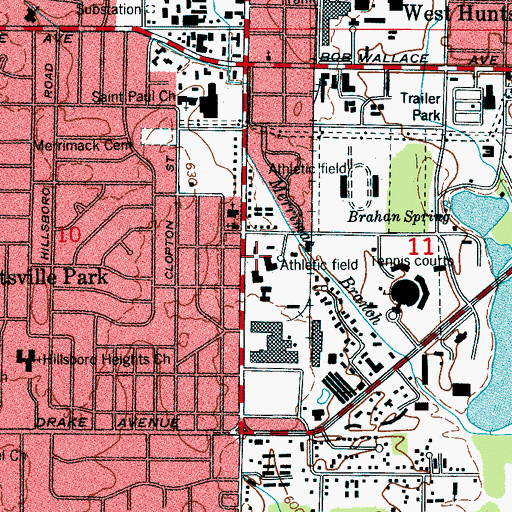 Topographic Map of Huntsville Park, AL