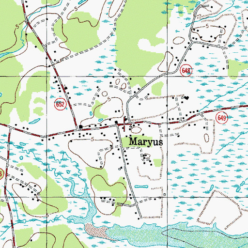 Topographic Map of Maryus, VA
