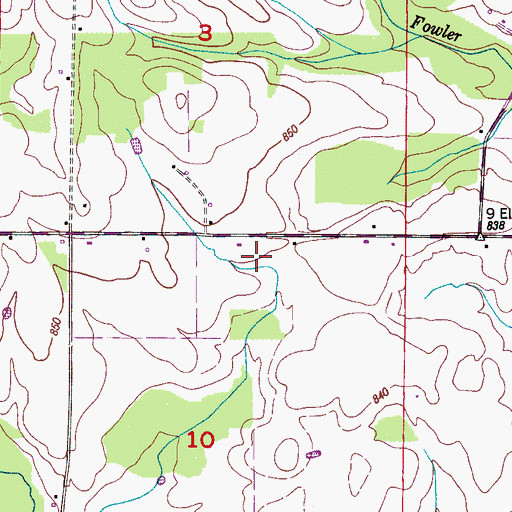 Topographic Map of James Moore Cemetery, AL