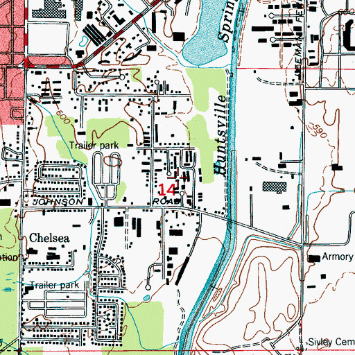 Topographic Map of Jamison Park, AL