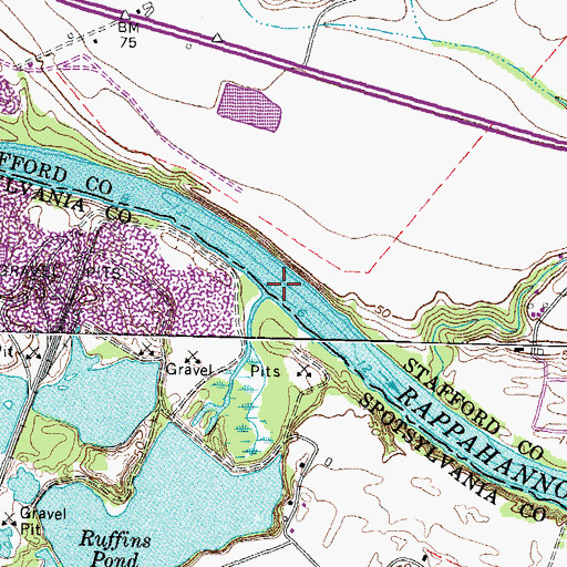 Topographic Map of Massaponax Creek, VA