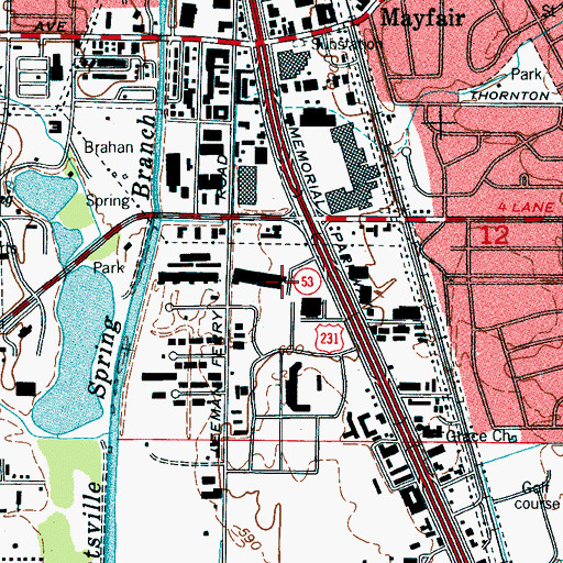 Topographic Map of Joe Davis Stadium, AL