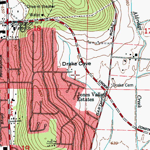 Topographic Map of Jones Valley Recreation Center, AL
