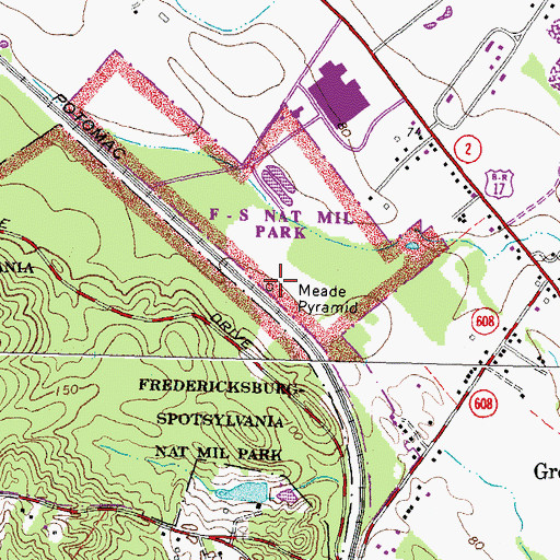 Topographic Map of Meade Pyramid, VA