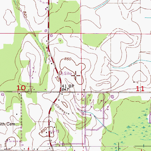Topographic Map of Kincaid Cemetery, AL