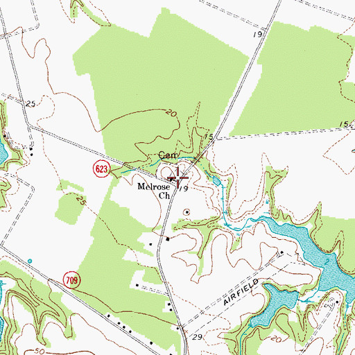 Topographic Map of Melrose Church, VA