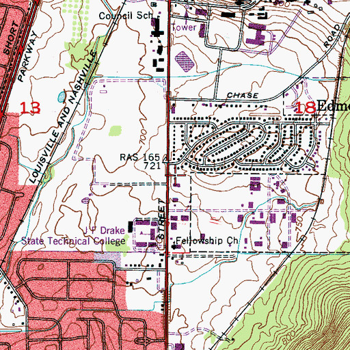 Topographic Map of Lakeside Methodist Church, AL