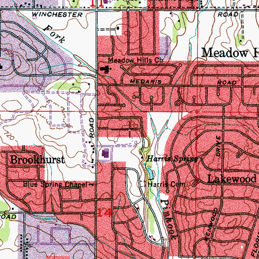Topographic Map of Lakewood Manor, AL