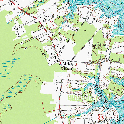 Topographic Map of Miles Store, VA