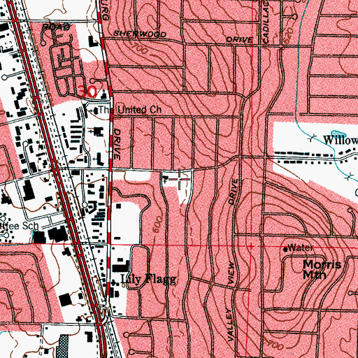 Topographic Map of Lily Flagg Club, AL