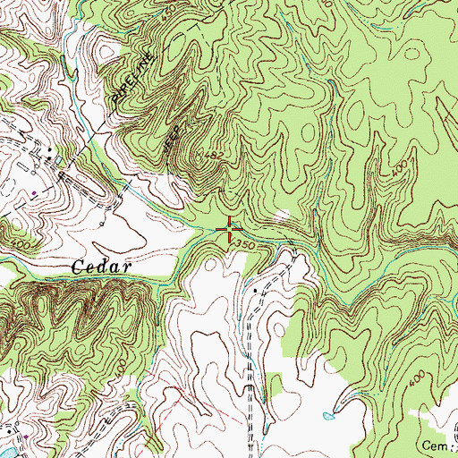 Topographic Map of Mill Run, VA