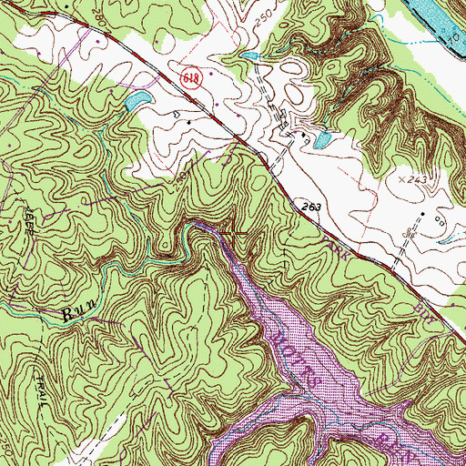 Topographic Map of Mine Run, VA