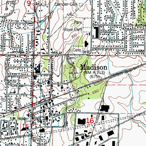 Topographic Map of Little Shiloh Primitive Baptist Church, AL