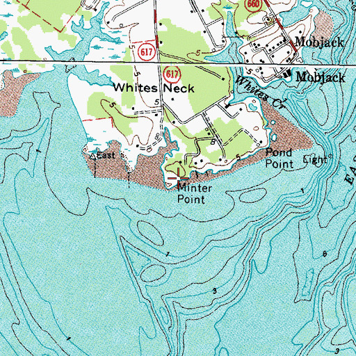 Topographic Map of Minter Point, VA
