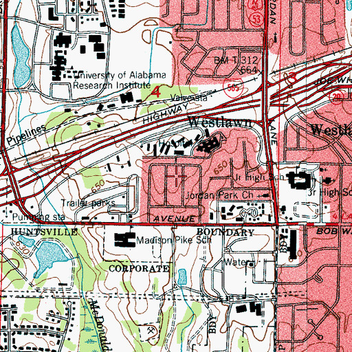 Topographic Map of Lynwood Gardens, AL