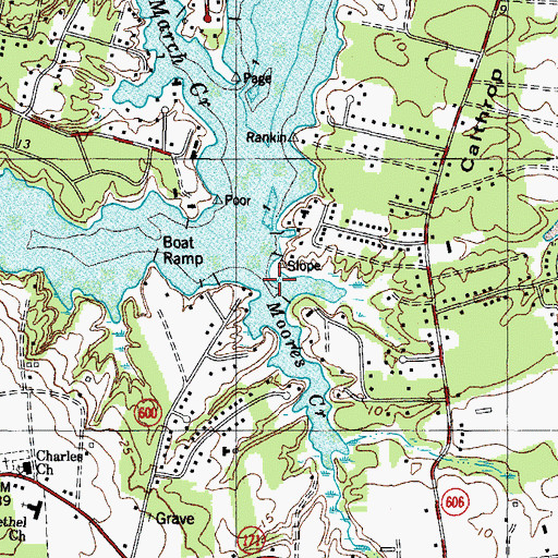 Topographic Map of Moores Creek, VA