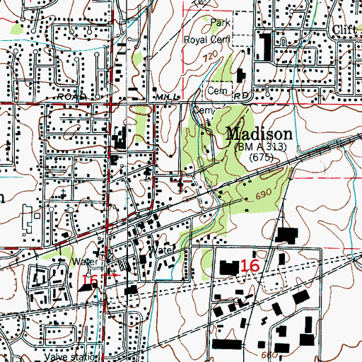 Topographic Map of Madison Church of Christ, AL